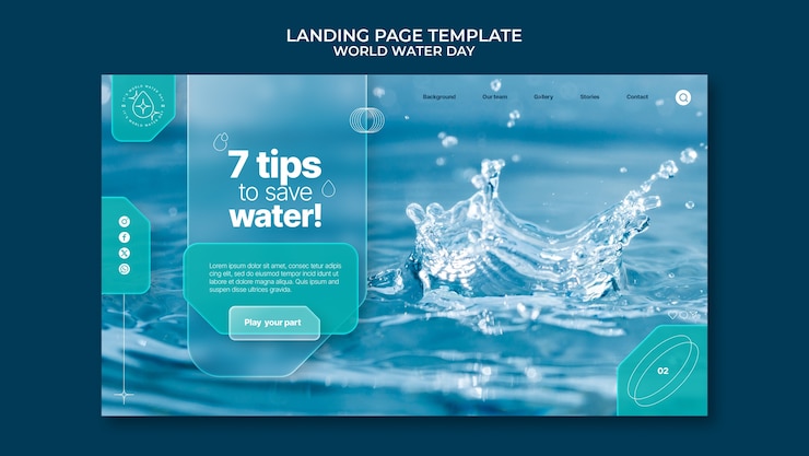 無料PSD 世界水の日 ランディングページ