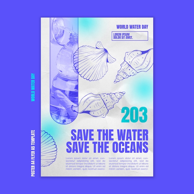 Free PSD world water day celebration poster template