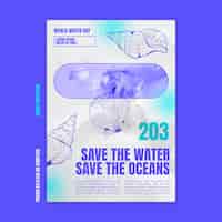 Free PSD world water day celebration poster template