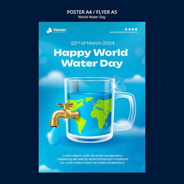 World water day celebration poster template