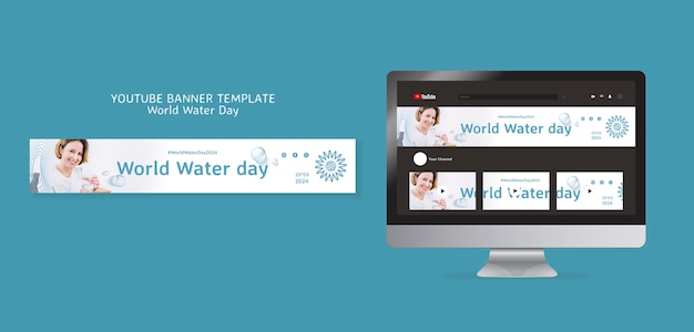 Free PSD world water day celebration youtube banner