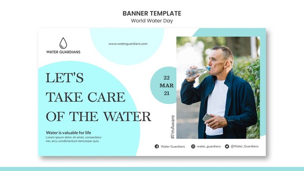 World water day concept banner template