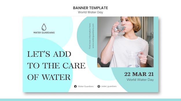 Free PSD world water day concept banner template