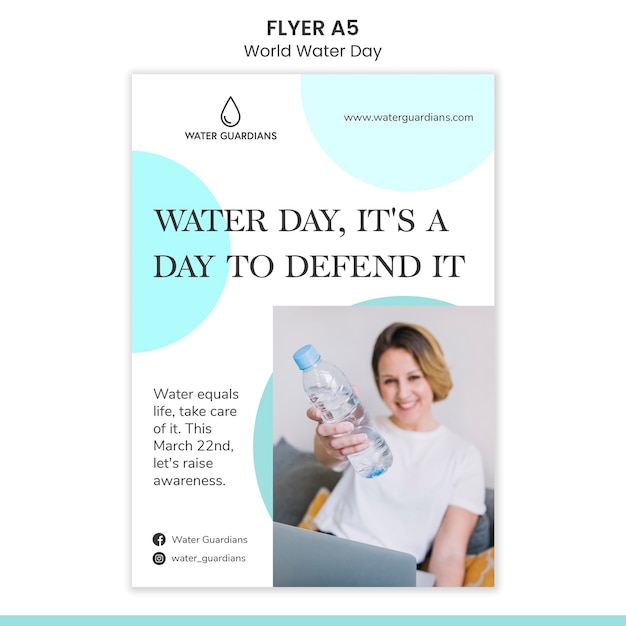 World water day concept flyer template