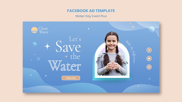무료 PSD 세계 물의 날 디자인 서식 파일