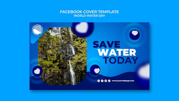 PSD gratuito copertina facebook della giornata mondiale dell'acqua