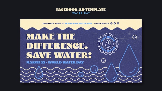 Free PSD world water day  facebook template