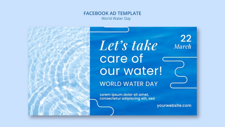 無料PSD 世界水の日facebookテンプレート