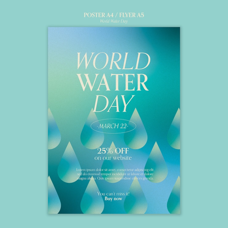 無料PSD 世界水の日チラシテンプレート