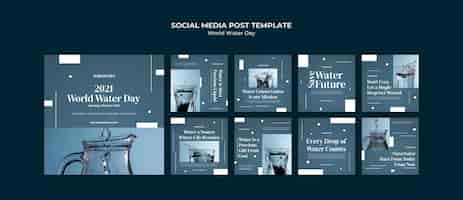 Free PSD world water day instagram posts template