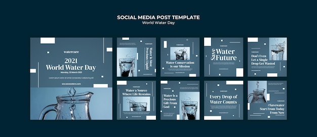 World water day instagram posts template