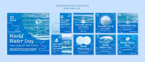 Free PSD world water day instagram posts template