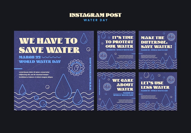 PSD gratuito post di instagram per la giornata mondiale dell'acqua