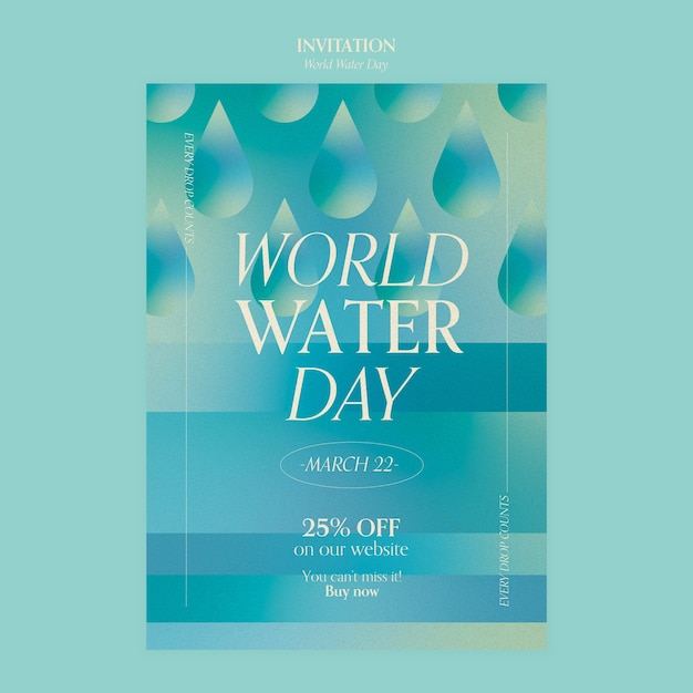 Modello di invito per la giornata mondiale dell'acqua