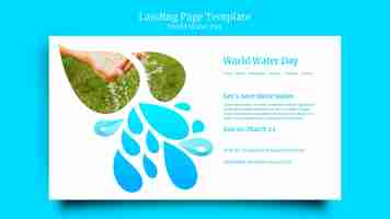 Free PSD world water day landing page template