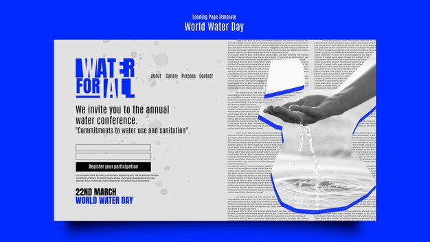 world water day landing page template