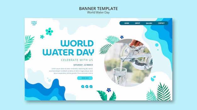 Free PSD world water day landing page