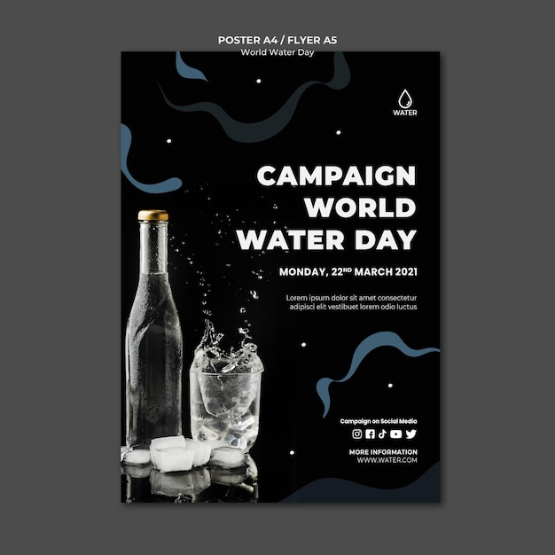 World water day poster template