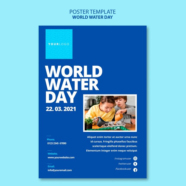 World water day poster template