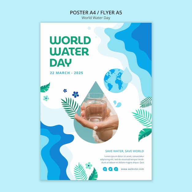 Modello del manifesto della giornata mondiale dell'acqua