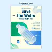 Free PSD world water day poster template