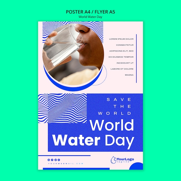 World water day poster template