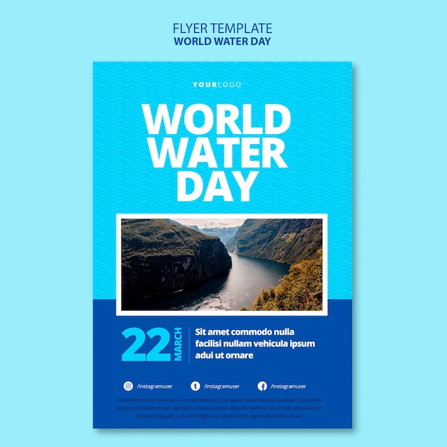 Шаблон печати всемирного дня воды