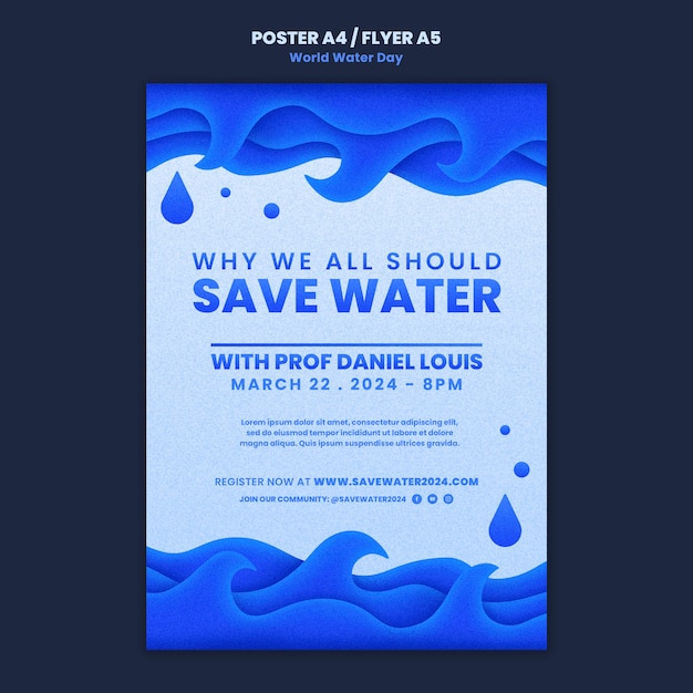 Free PSD world water day template design