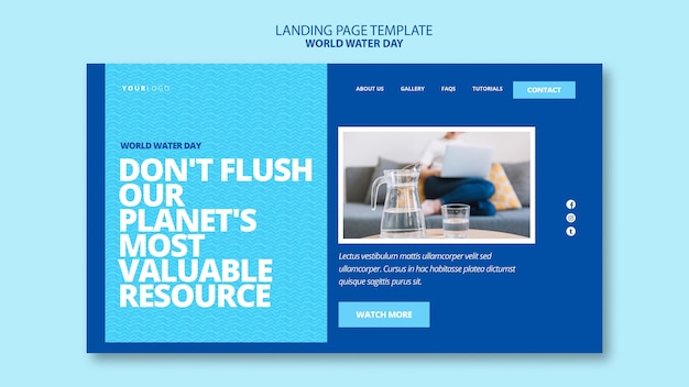 Free PSD world water day web template