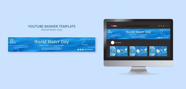 World water day youtube banner template