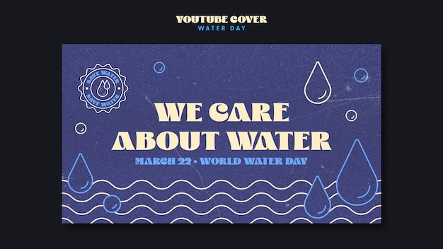 PSD gratuito modello di copertina di youtube per la giornata mondiale dell'acqua