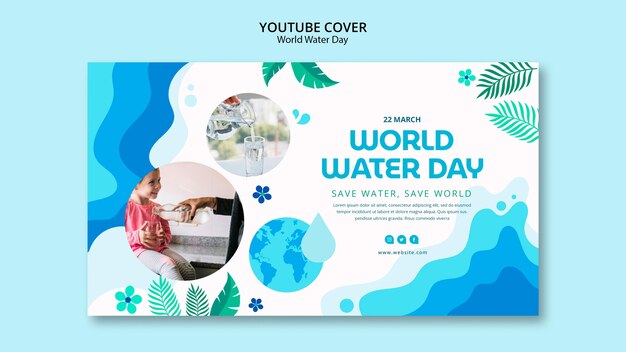 world water day youtube cover template
