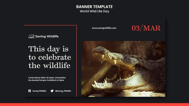 Free PSD world wild life day banner