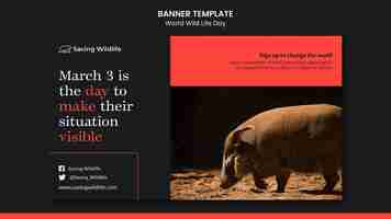 Free PSD world wild life day banner