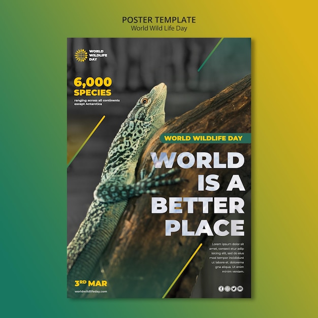 world wild life day flyer template