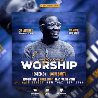 Worship confernce social media web banner template