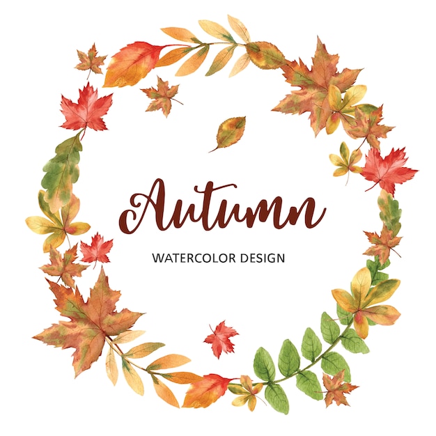 Wreath with Autumn theme template