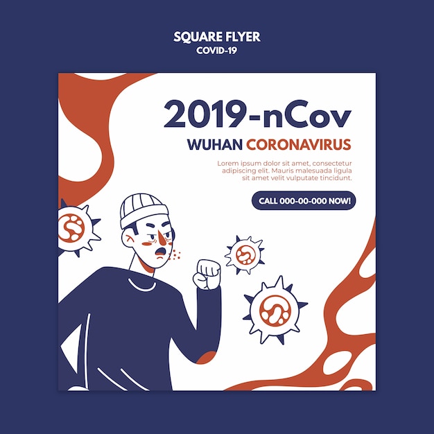 Wuhan coronavirus square flyer