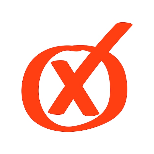 X symbol isolated