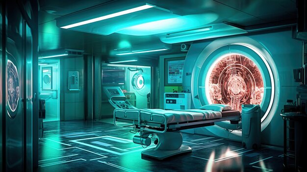 Бесплатный PSD Комната рентгеновского сканера больничная палата генеративный ии