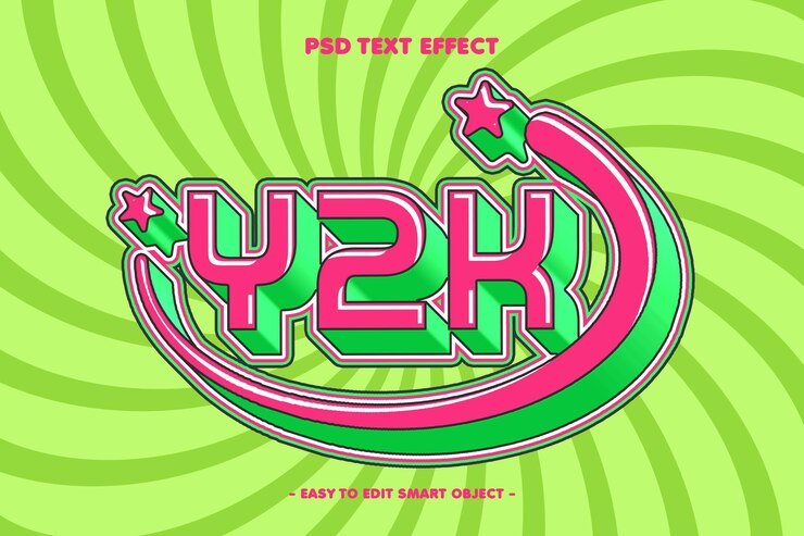 मुफ़्त PSD y2k style editable text effect