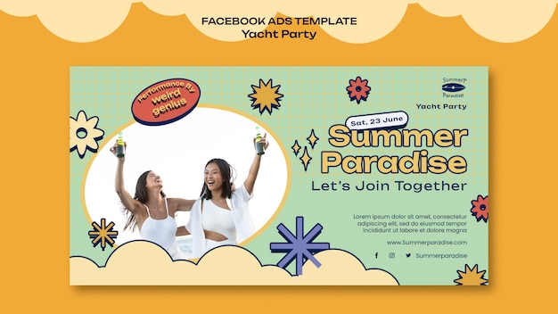 Free PSD yacht party facebook template