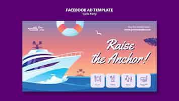 PSD gratuito modello facebook per feste in yacht