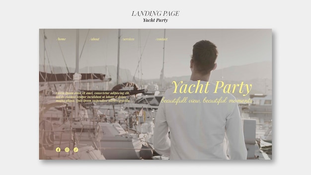 Yacht party landing page template