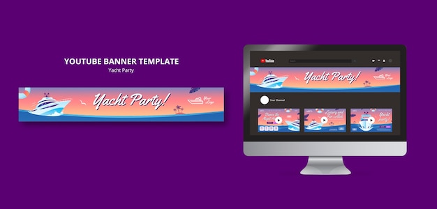 Yacht party youtube banner template