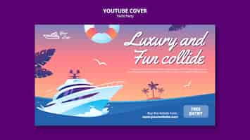 PSD gratuito modello di copertina youtube per feste in yacht