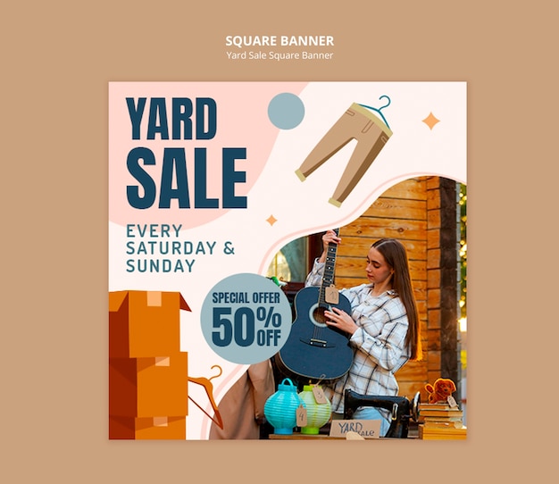 Yard sale banner template