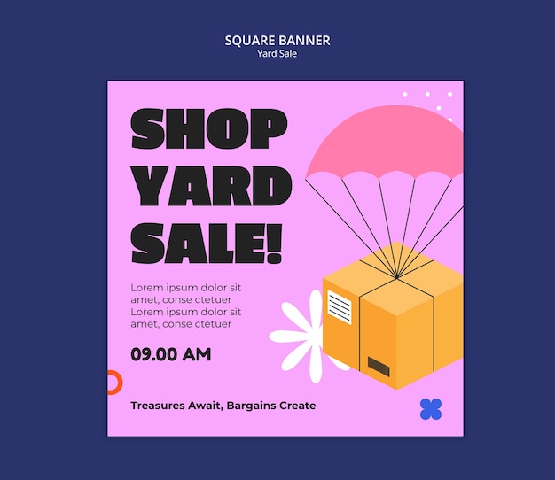 Free PSD yard sale banner template