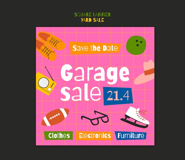 Yard sale banner template