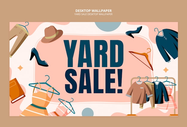 Free PSD yard sale desktop wallpaper  template